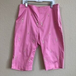 Island Republic Capri Pink Golf Print Long Shorts